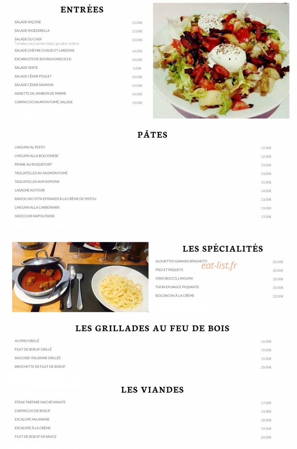 Chez Picone — carte page 1