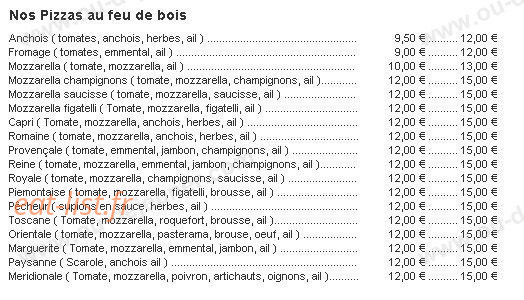 Chez Sauveur — carte page 1