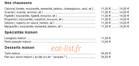 Chez Sauveur — carte page 2