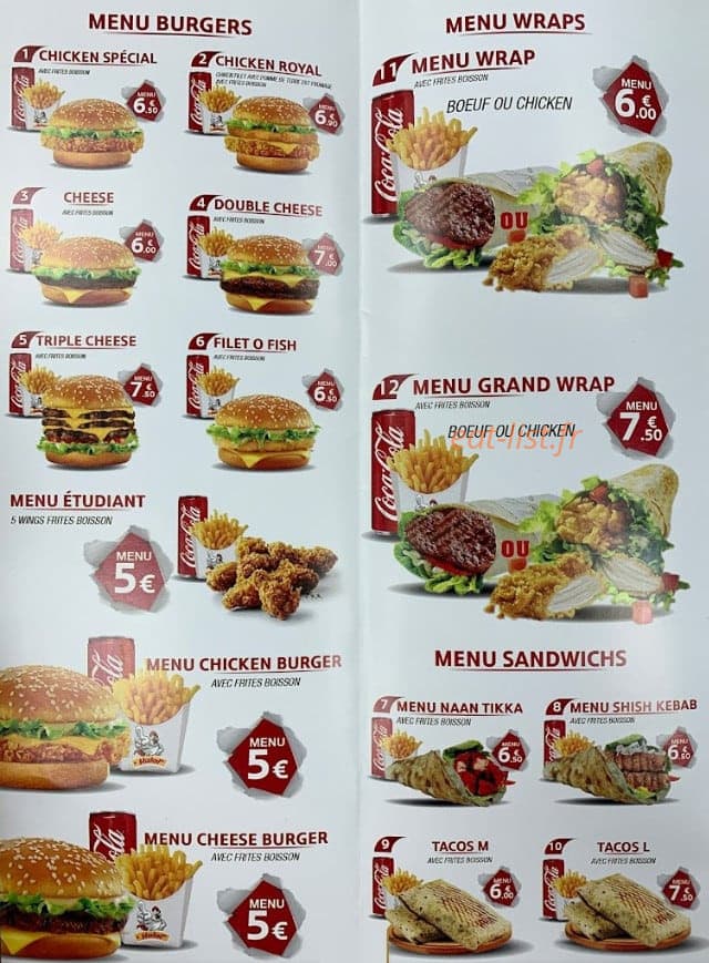 Chicken point — carte page 2
