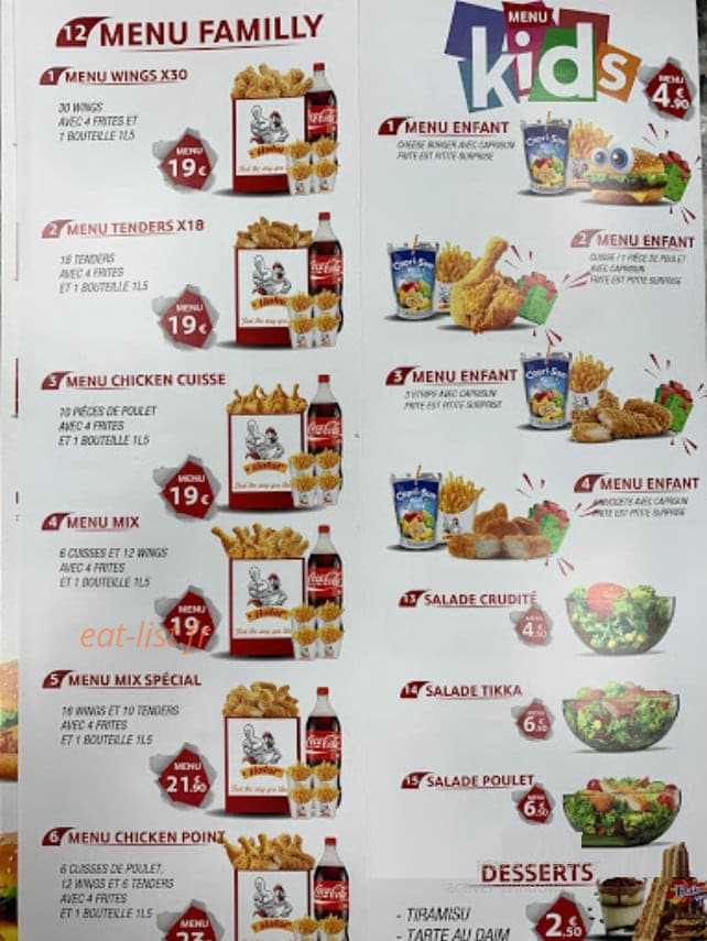 Chicken point — carte page 1