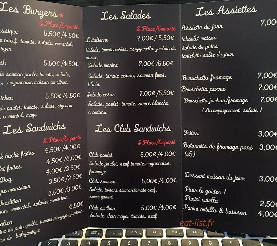 Coffee Break Paradis — carte page 1
