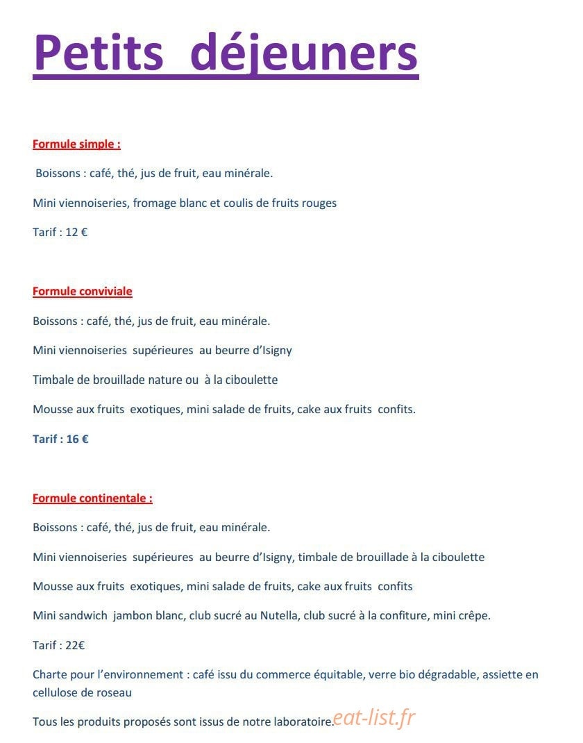 Dimitri traiteur — carte page 4