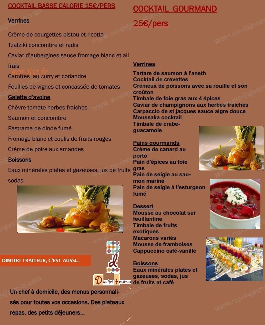 Dimitri traiteur — carte page 3