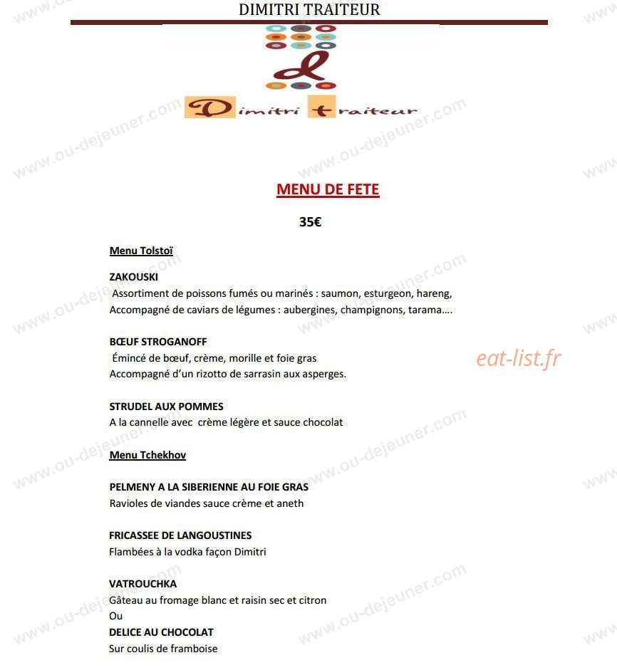 Dimitri traiteur — carte page 7
