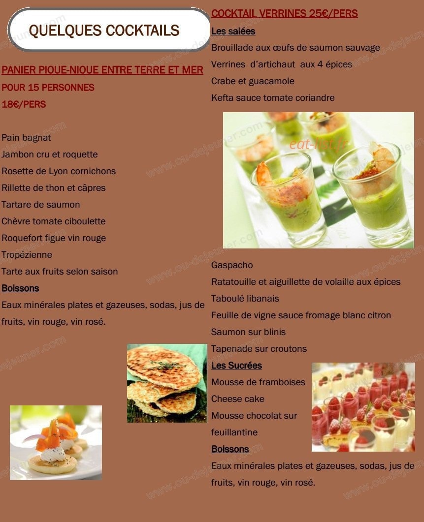 Dimitri traiteur — carte page 2