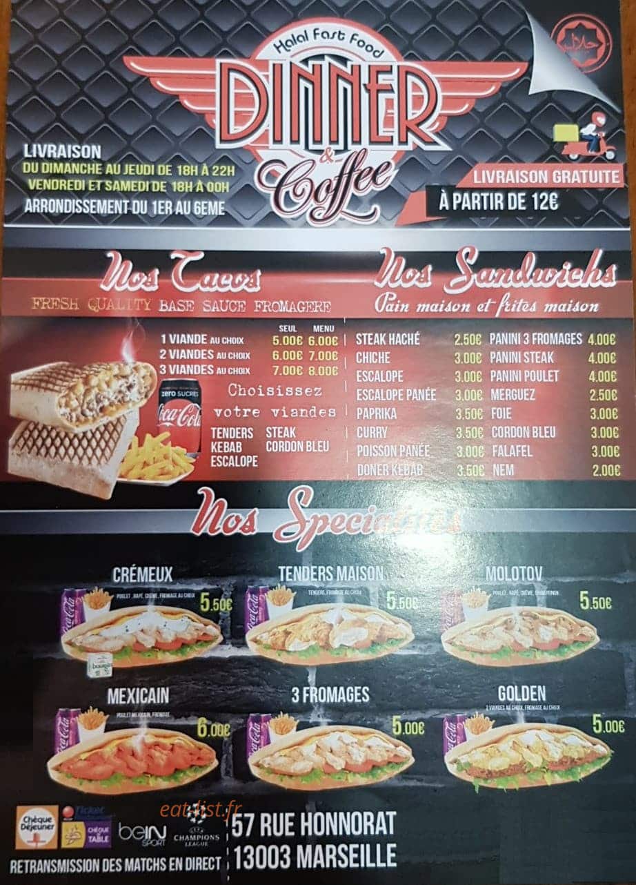 Dinner + — carte page 1