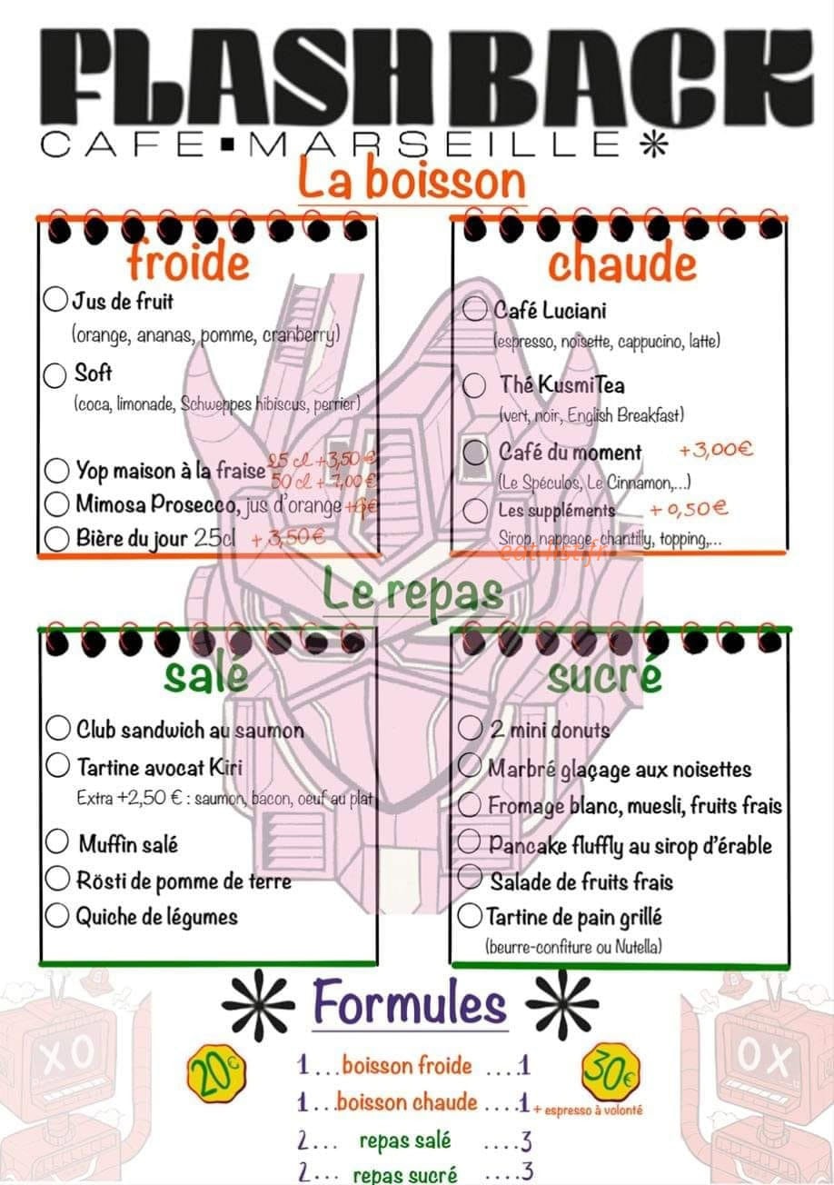 Flashback café — carte page 1