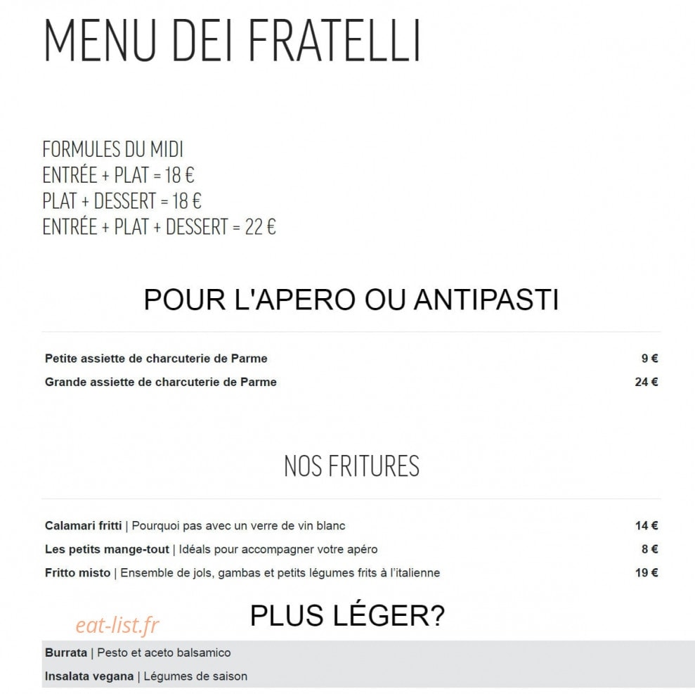 Fratelli — carte page 1