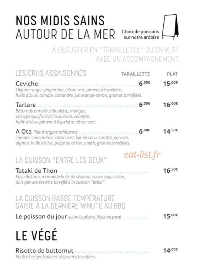 Go Bistro — carte page 3