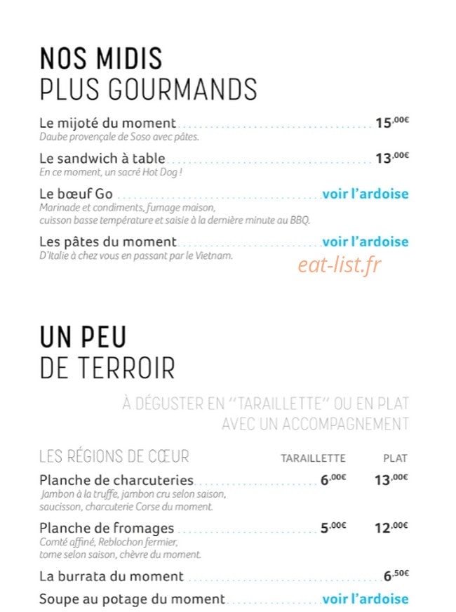 Go Bistro — carte page 4