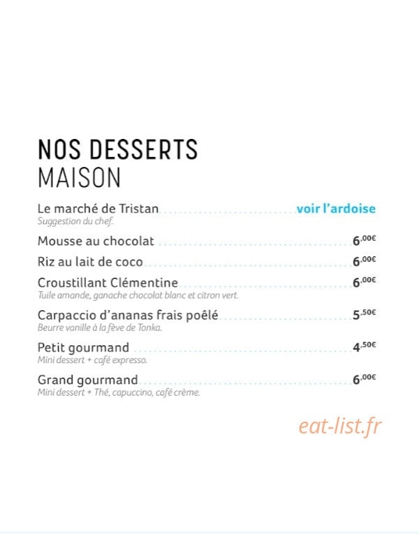 Go Bistro — carte page 5