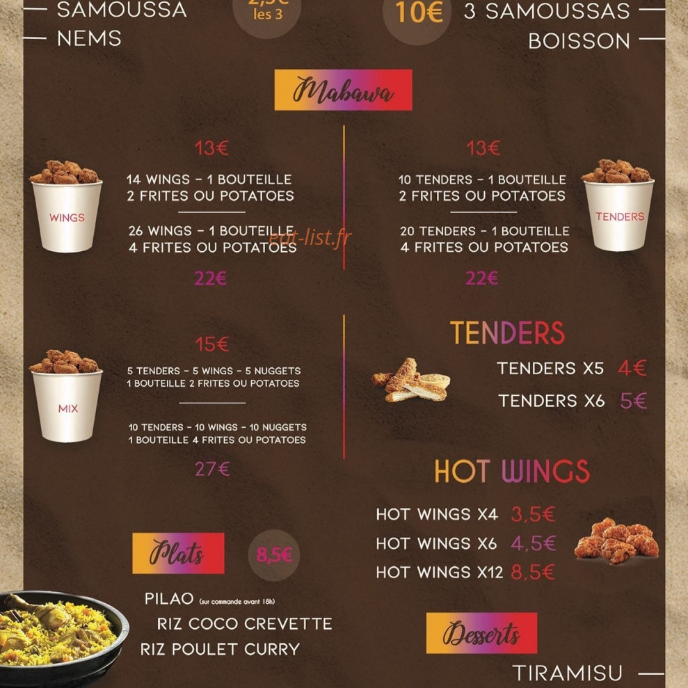 Island's Food — carte page 1