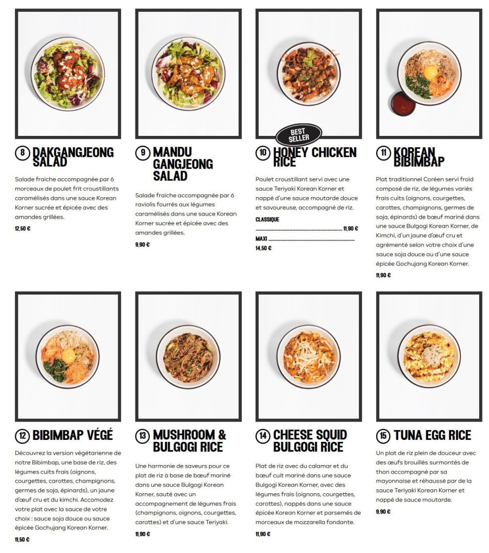 korean korner — carte page 2