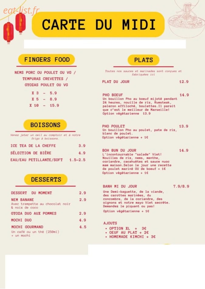 Kung Pho — carte page 1