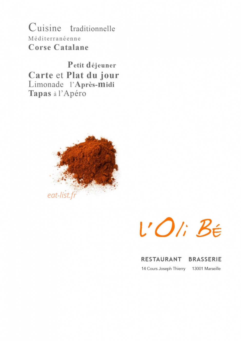 L'Oli Bé — carte page 1