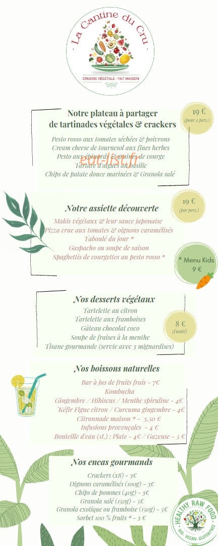 La Cantine du Cru — carte page 2