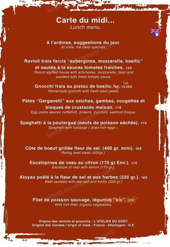 La Cantine — carte page 2