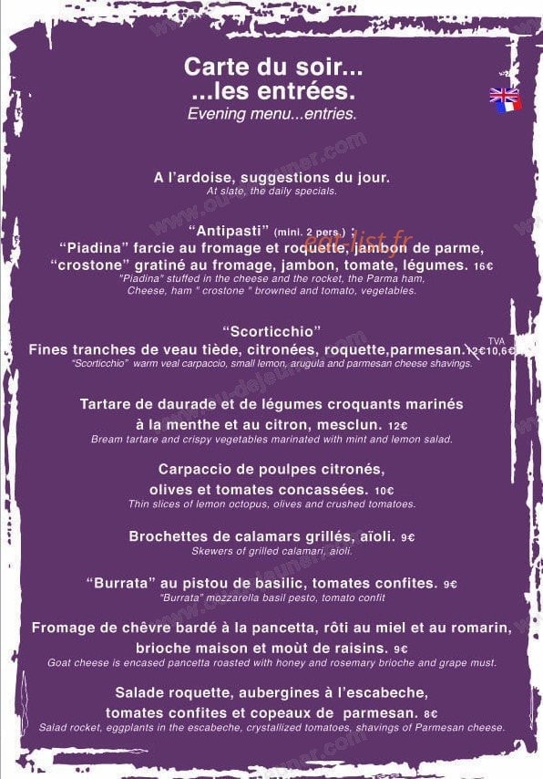 La Cantine — carte page 3
