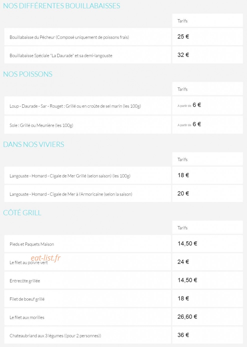 La Daurade — carte page 4