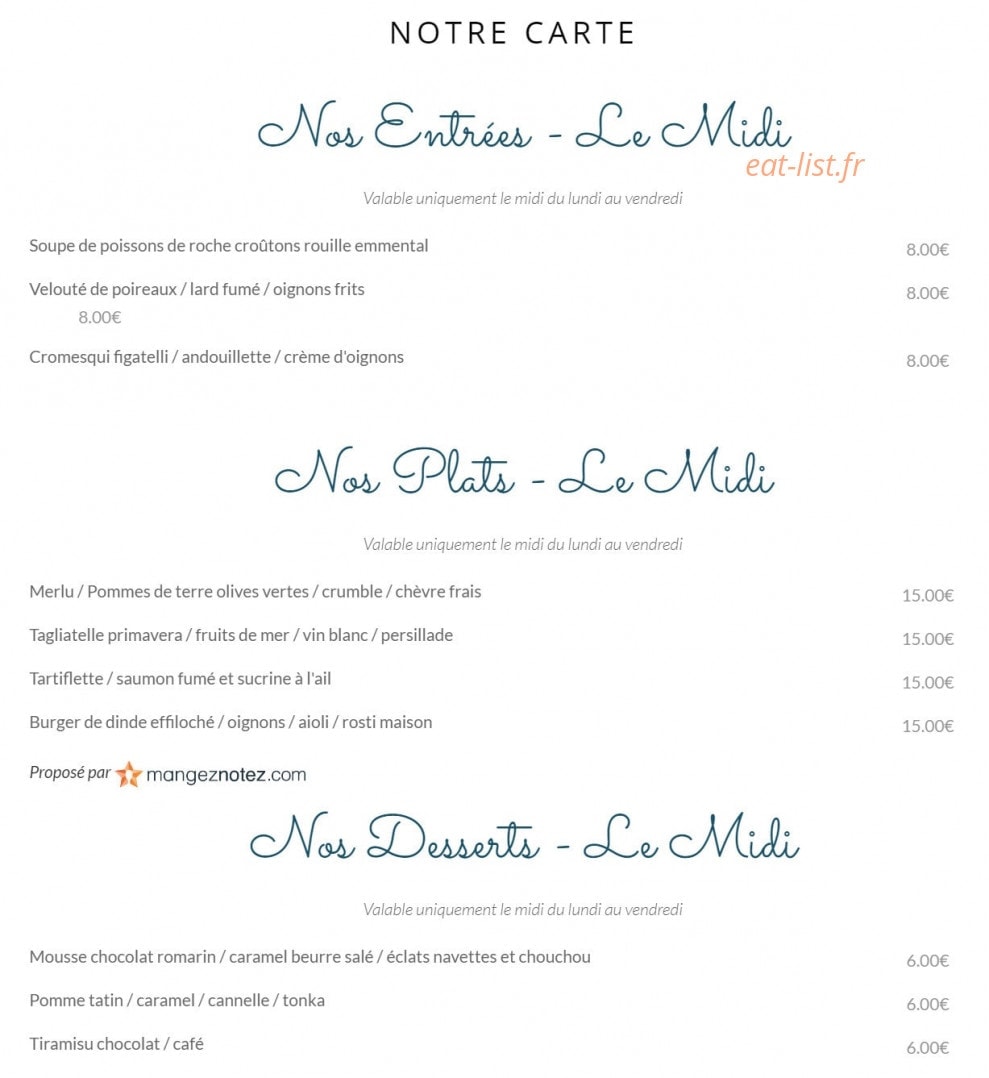 La Délicatesse — carte page 1