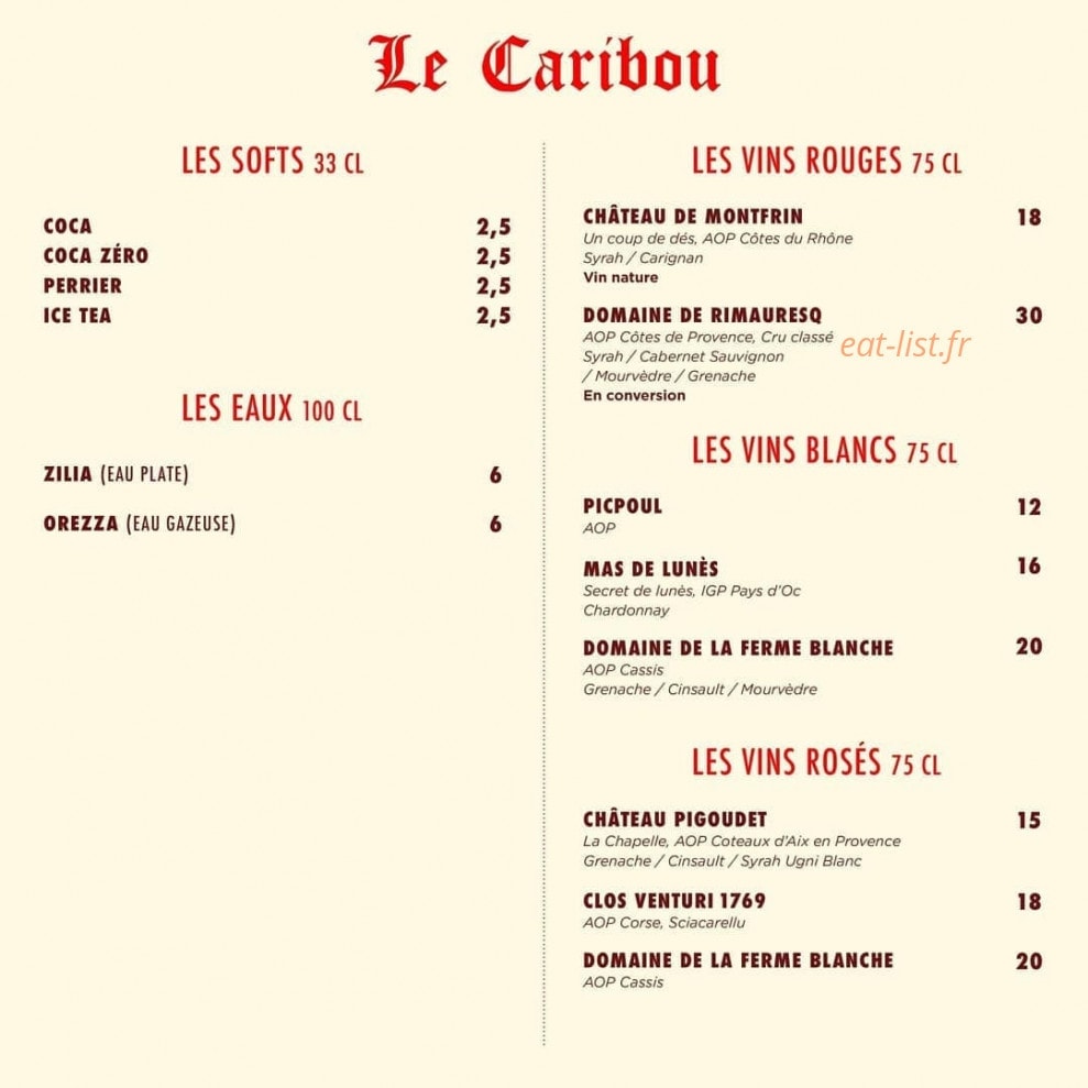 Le Caribou — carte page 2