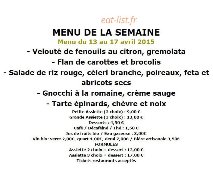 Le Grain de Sable — carte page 1