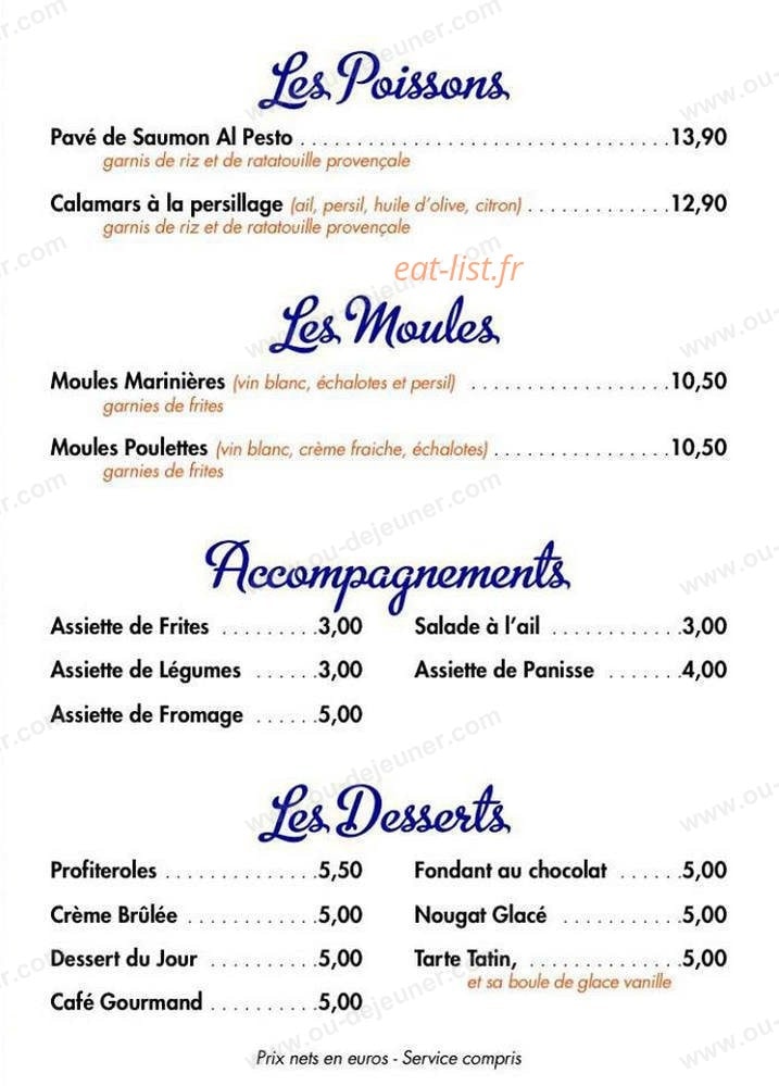 Le Massilia Café — carte page 3