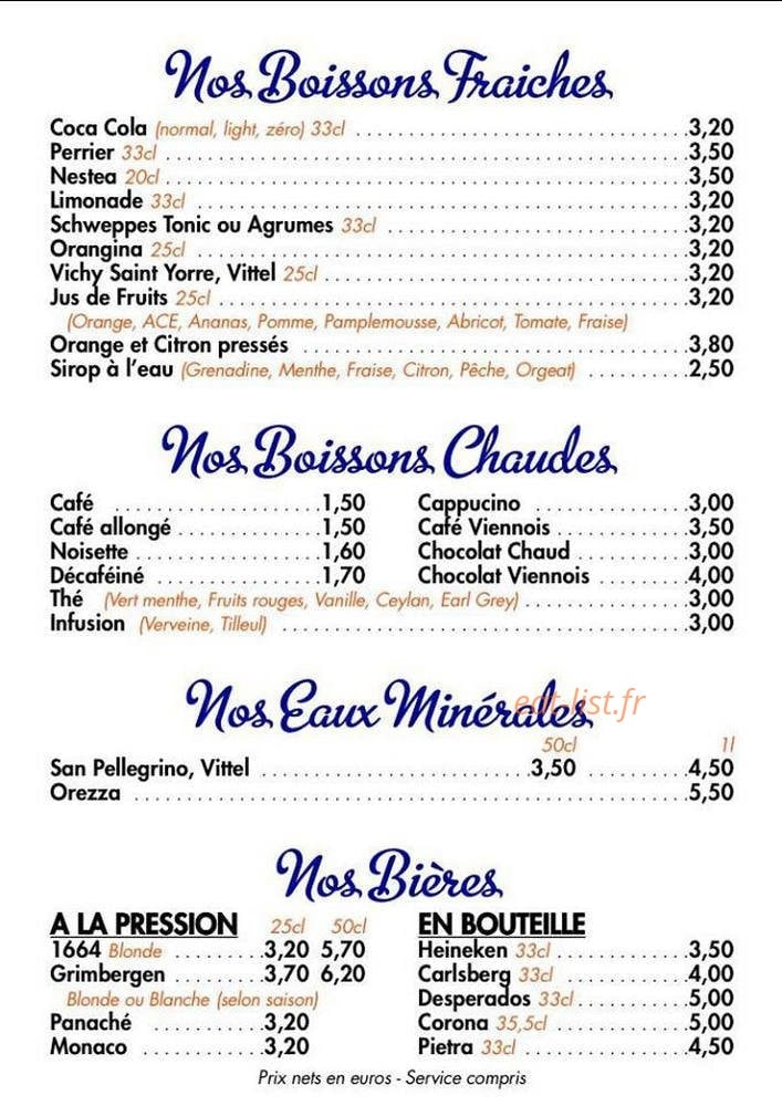 Le Massilia Café — carte page 4