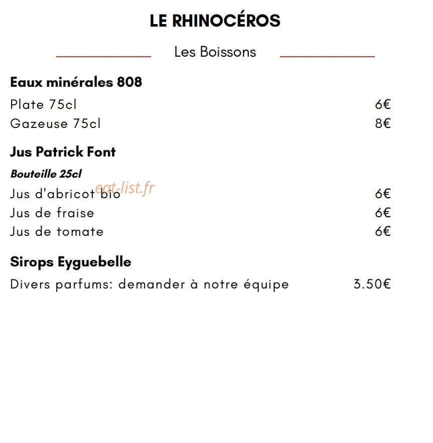 Le Rhinocéros — carte page 21