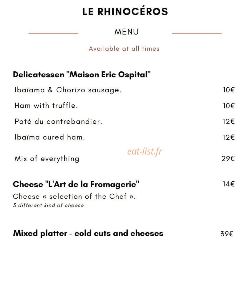 Le Rhinocéros — carte page 10