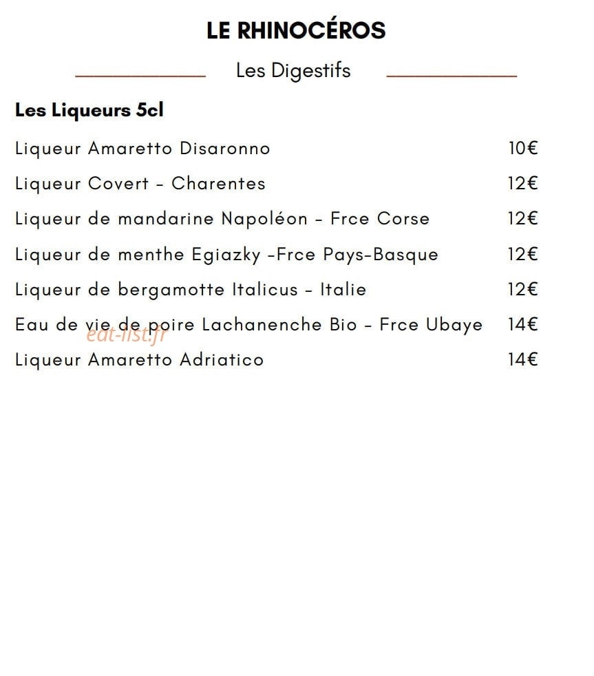 Le Rhinocéros — carte page 20