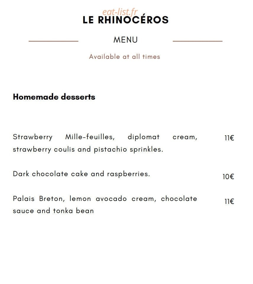 Le Rhinocéros — carte page 11