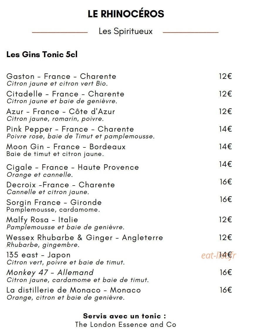 Le Rhinocéros — carte page 16