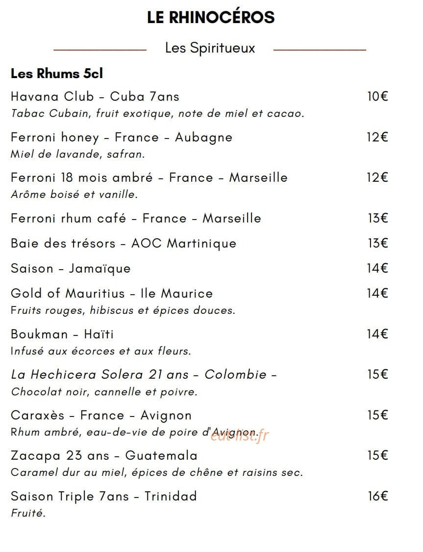 Le Rhinocéros — carte page 17