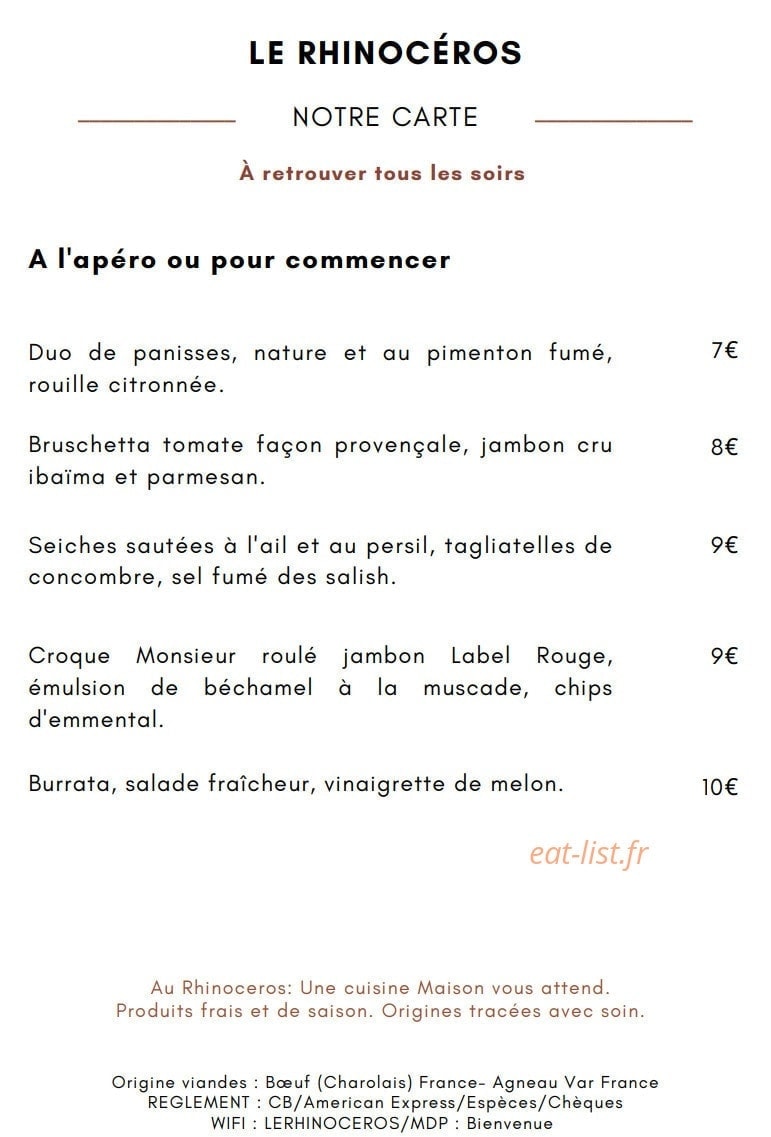 Le Rhinocéros — carte page 2