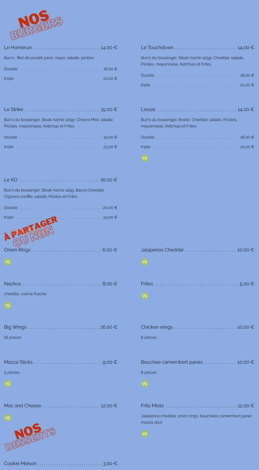 Le Rookie's — carte page 1