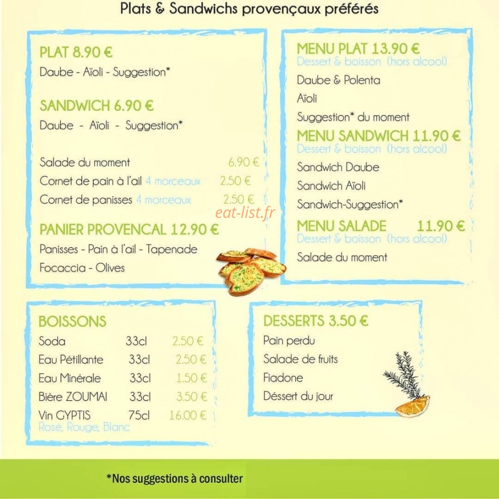 Pain à l’Ail — carte page 2
