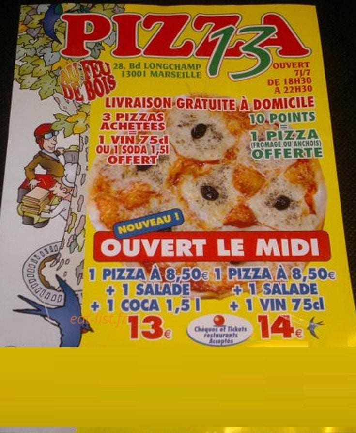 Pizza 13 — carte page 1