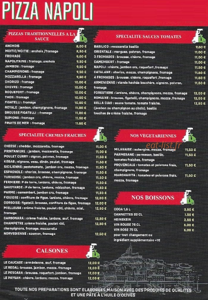 Pizza Napoli — carte page 1