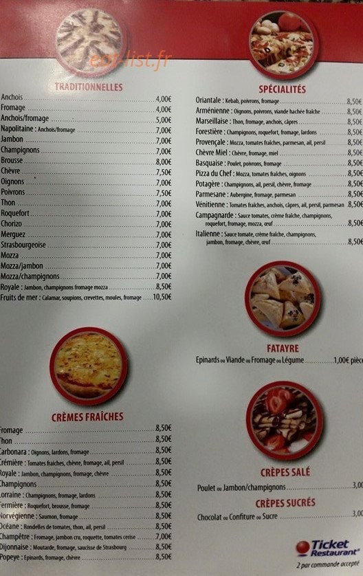 Pizza Siryne — carte page 2