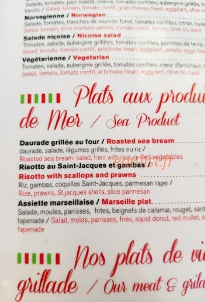 Pizzeria Ô Sud — carte page 1