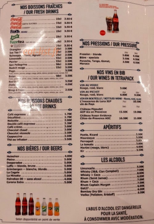 Pizzeria Ô Sud — carte page 4
