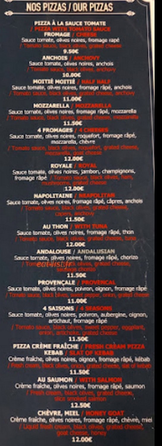 Pizzeria Ô Sud — carte page 3