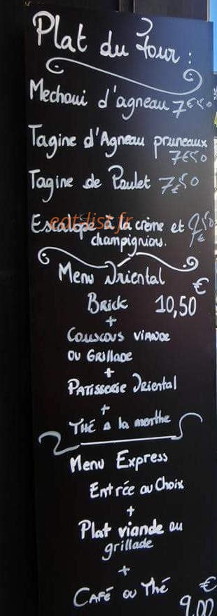 Restaurant Planète — carte page 1