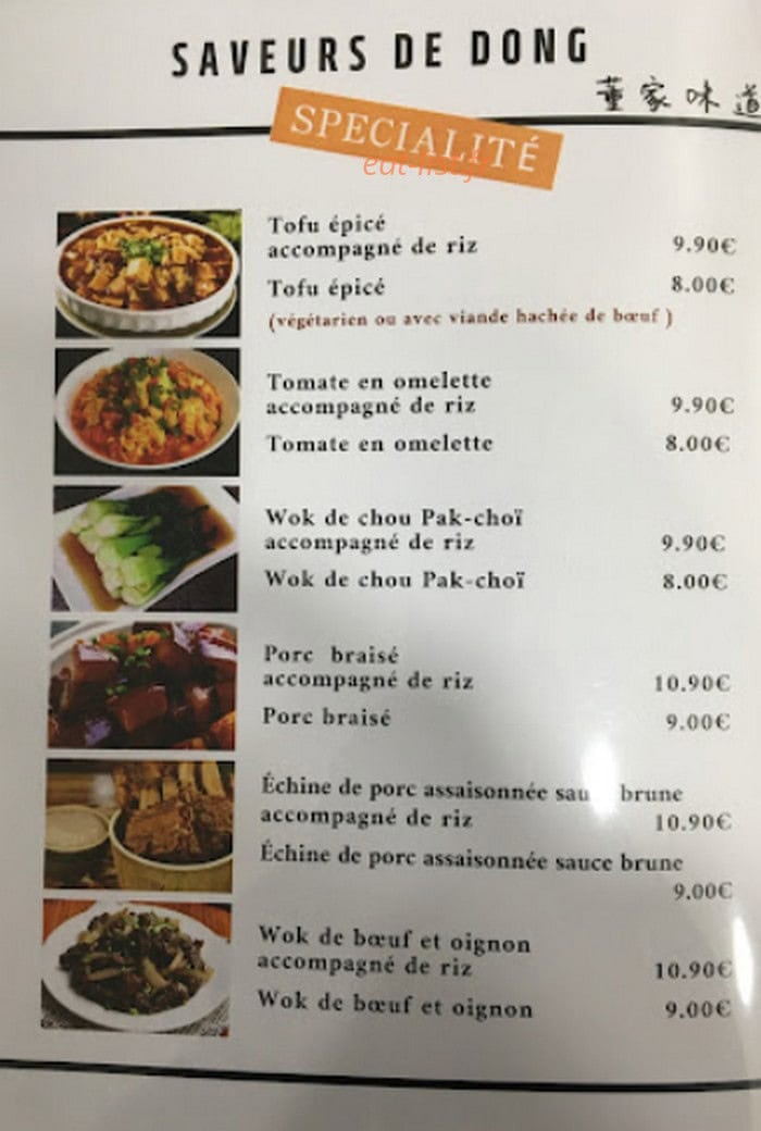 Saveurs de Dong — carte page 2