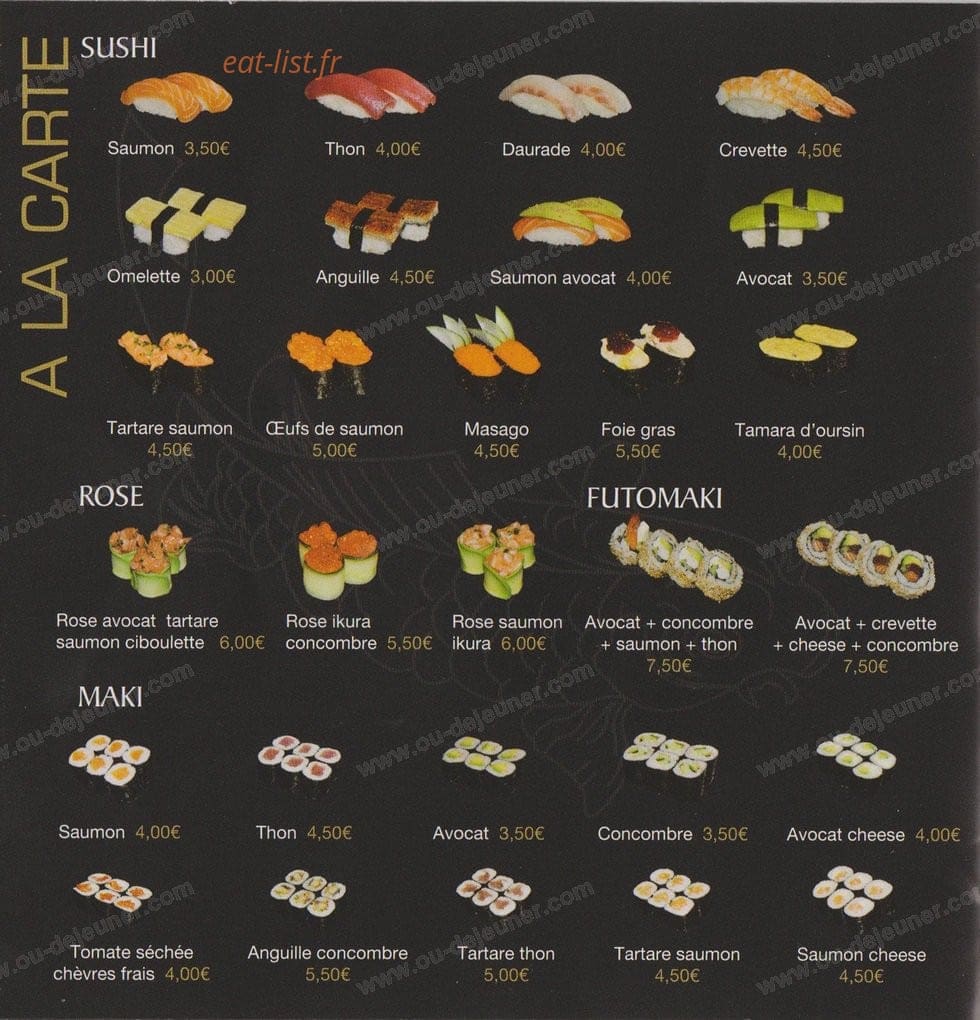 Sushi Room — carte page 2