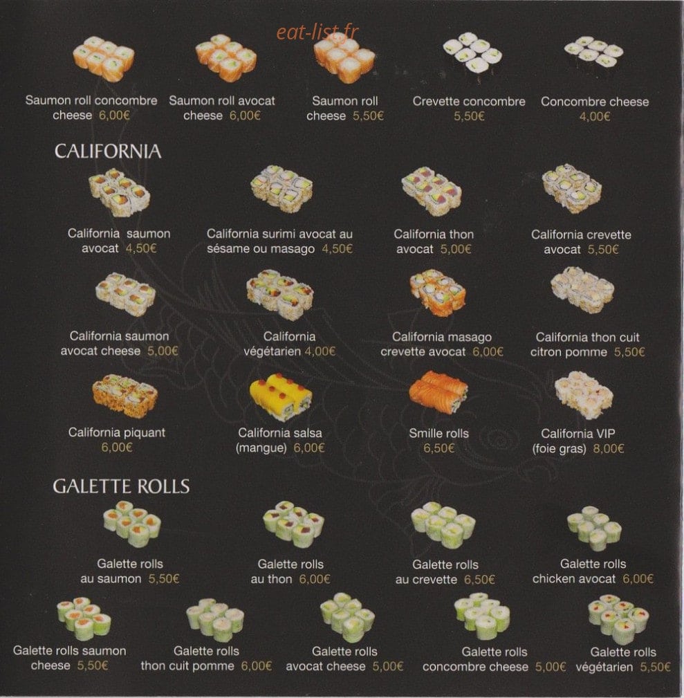 Sushi Room — carte page 3