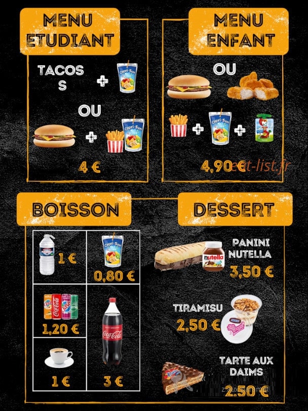 Tacos center — carte page 4