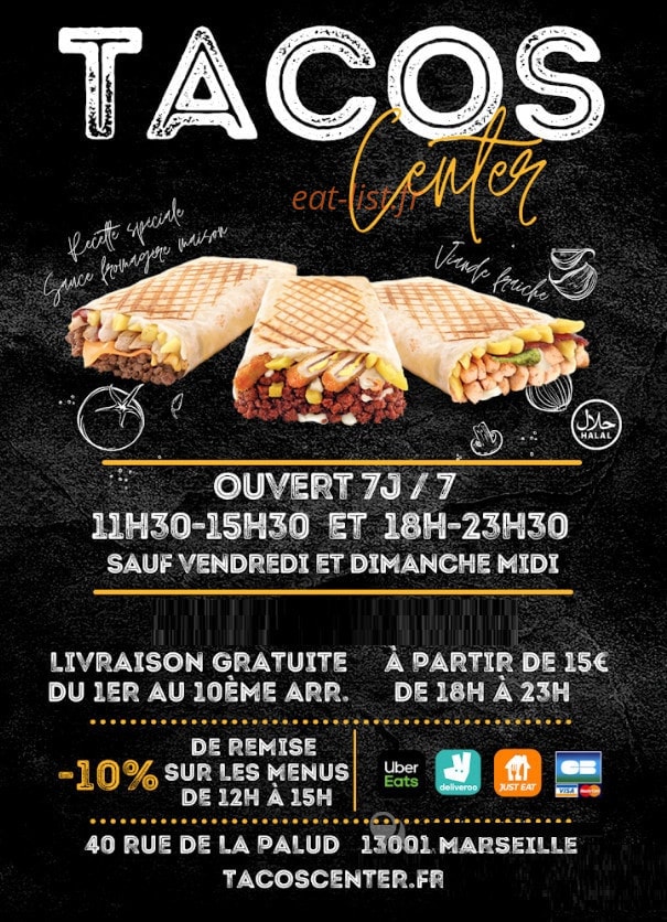 Tacos center — carte page 1